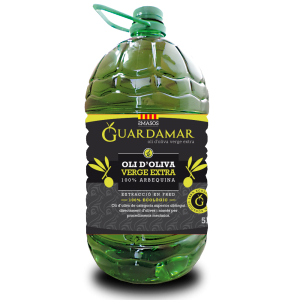 Bottle of 5 liters of extra virgin organic olive oil